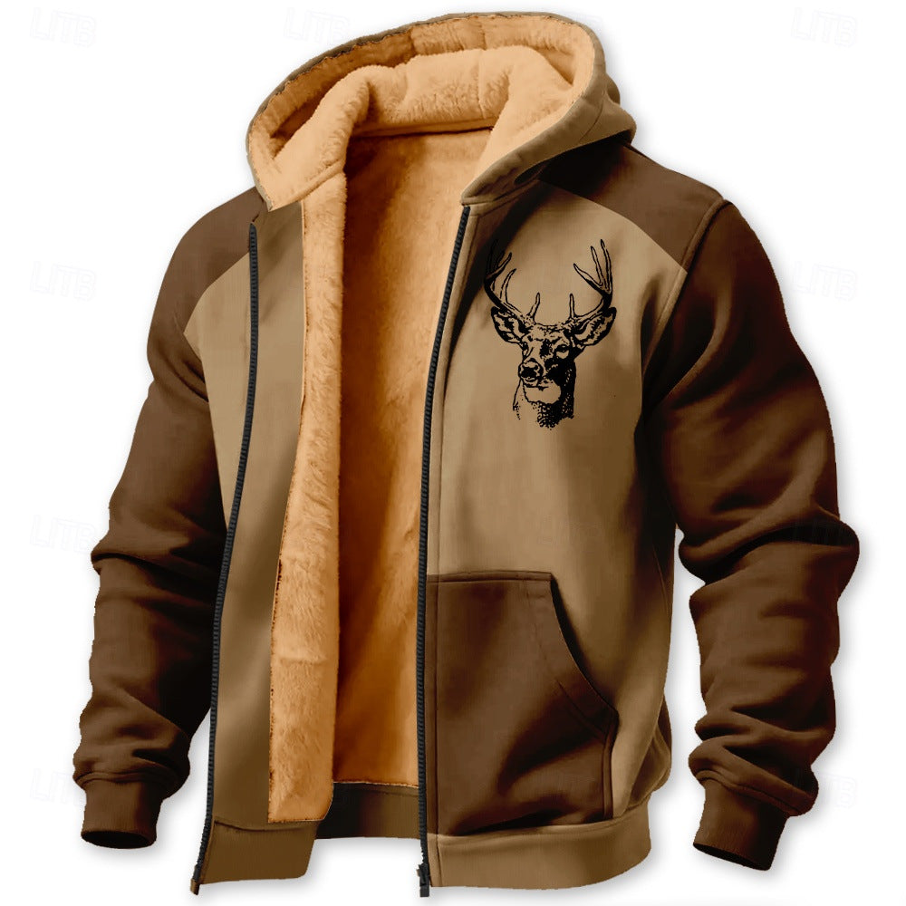 Zippered Patch-pocket Insulated Cotton Jacket