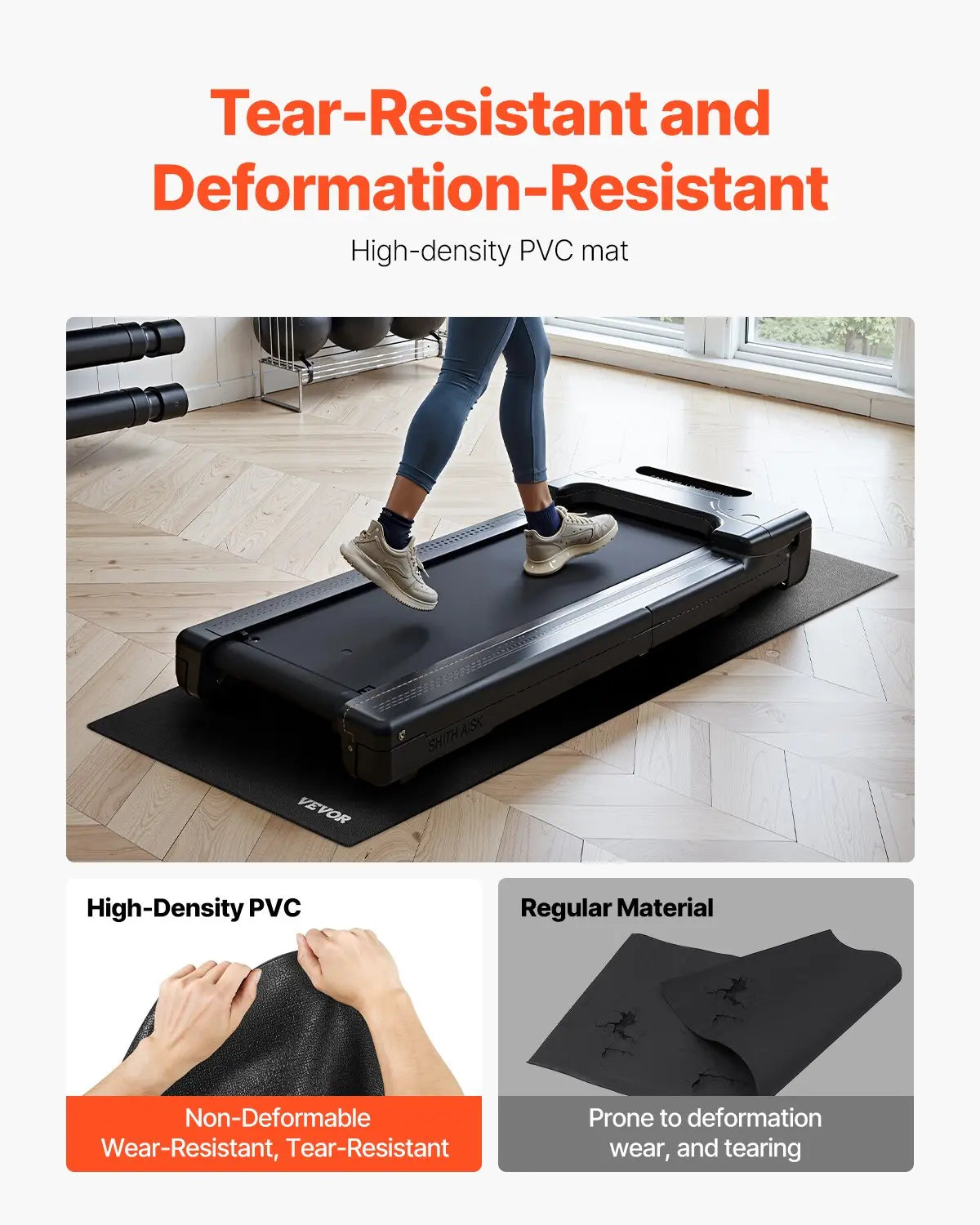 Treadmill Mat For Carpet Floor, 23.62'- 51.18' - 0.16' Exercise Equipment Mat For Elliptical And Walking Pad, High Density PVC Floor Protector, Waterproof And Non-slip For Home Gym Aura Heaven