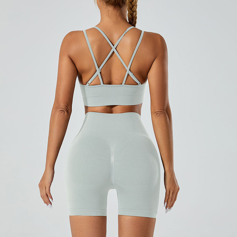 Seamless Push Up Sports Bra High Waist Hip Lift Yoga Pants Suit Aura Heaven