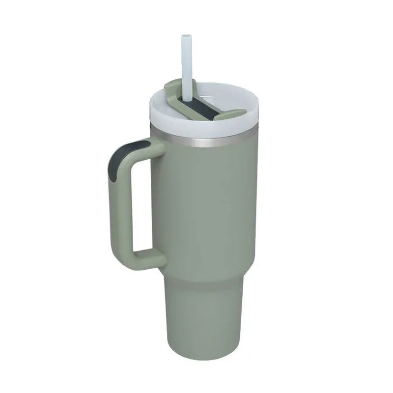 40 Oz Tumbler With Handle Straw Insulated, Stainless Steel Spill Proof Vacuum Aura Heaven