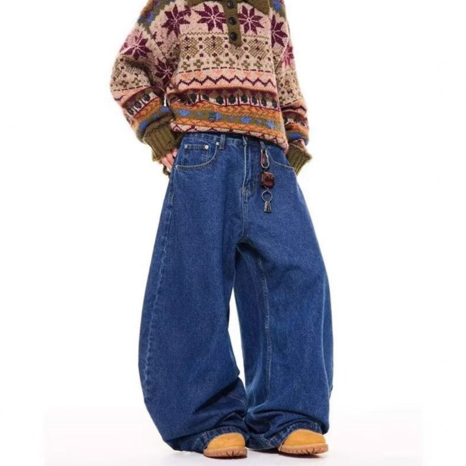 High-Waisted Retro Straight Jeans Summer