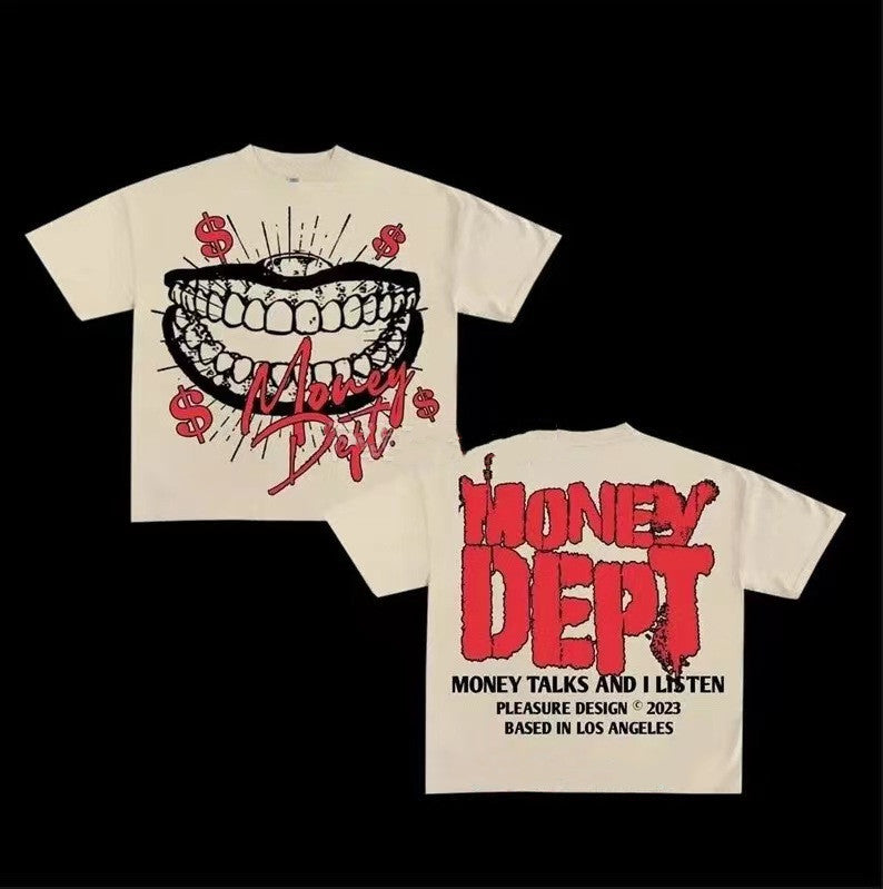 Short Sleeve Crew Neck Cotton Top Gothic