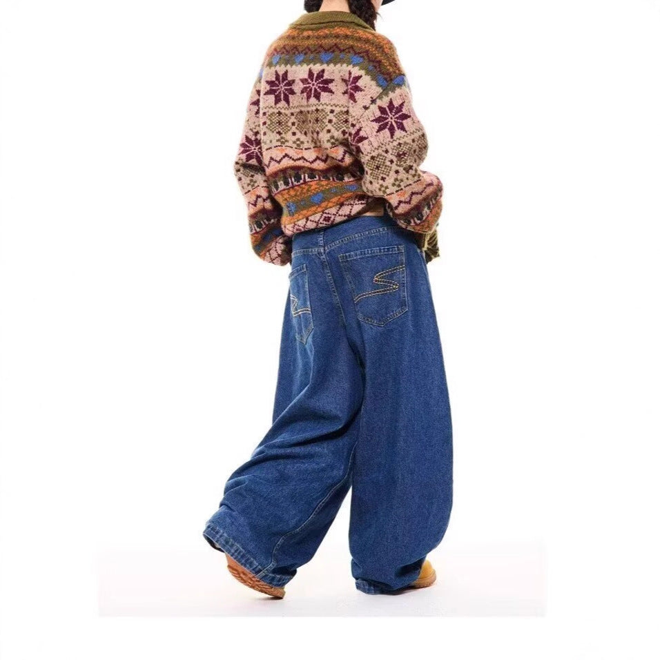 High-Waisted Retro Straight Jeans Summer