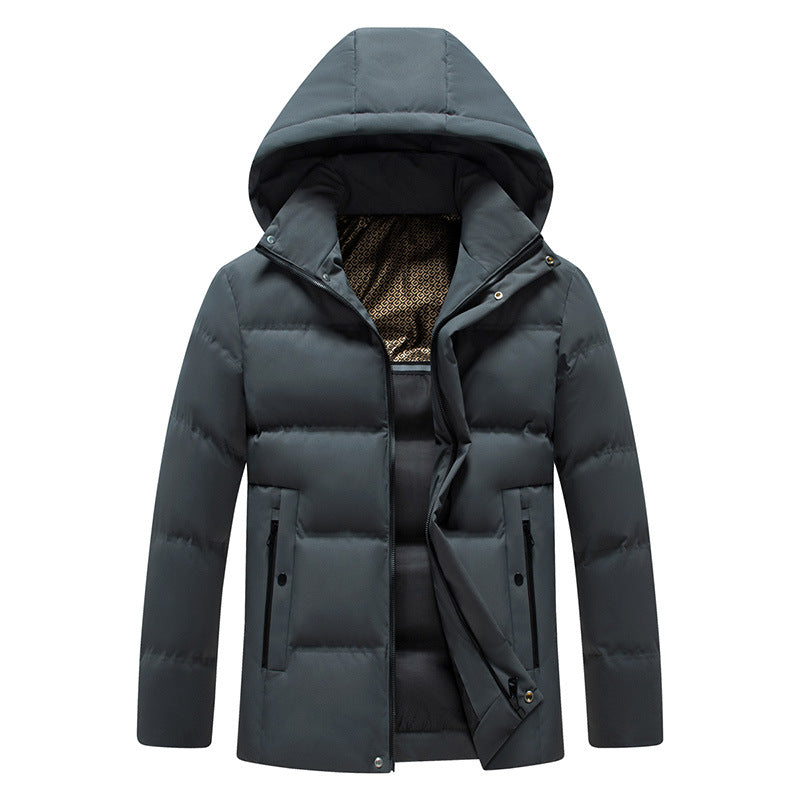 Padded Cotton Coat With Fleece-Lined Detachable Hood