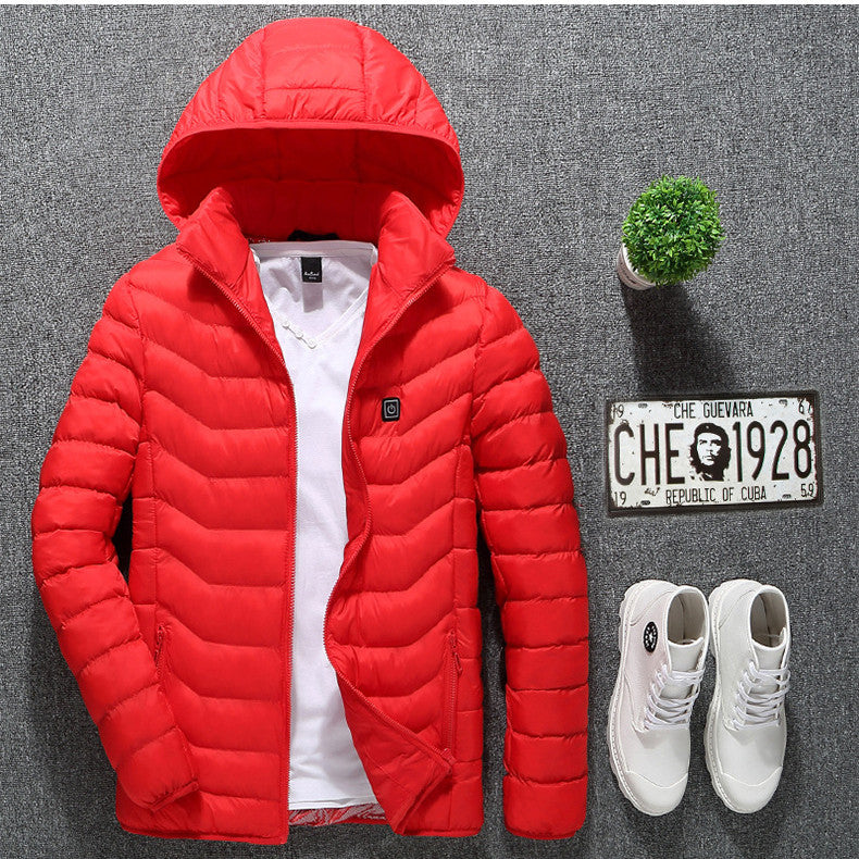 Winter Heated Jacket USB Electric Cotton Coat Zip-up Heater Thermal Clothing Heating Vest