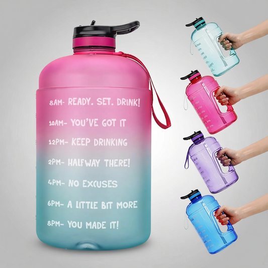 1-Gallon Clear Sports Water Bottle – front view | Aura Heaven