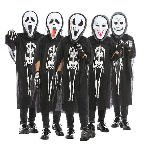 Halloween Skeleton Ghost Clothes & Gloves & Masks Sets