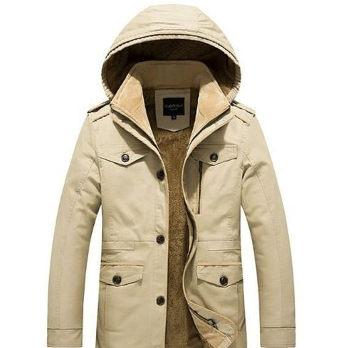 Hooded Military Style Coat