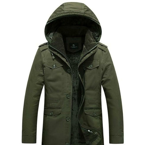 Hooded Military Style Coat