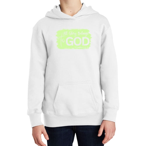 Long Sleeve Hoodie All Glory Belongs to God Christian Neon